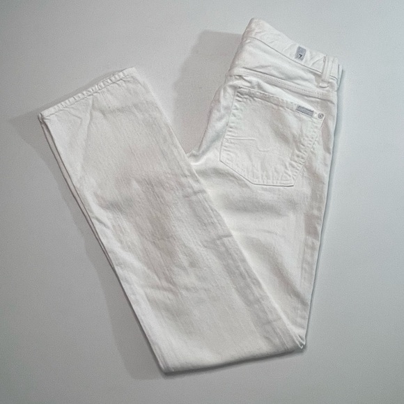 7 FOR ALL MANKIND SLIMMY WHITE 5 POCKET JEANS PANTS SIZE 31 - Picture 1 of 14
